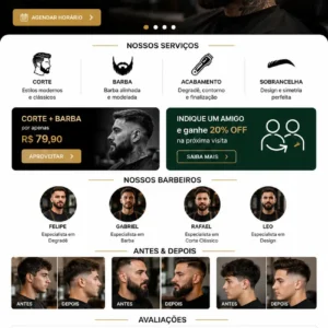 Barbearia Criação de Site e Desenvolvimento de Site