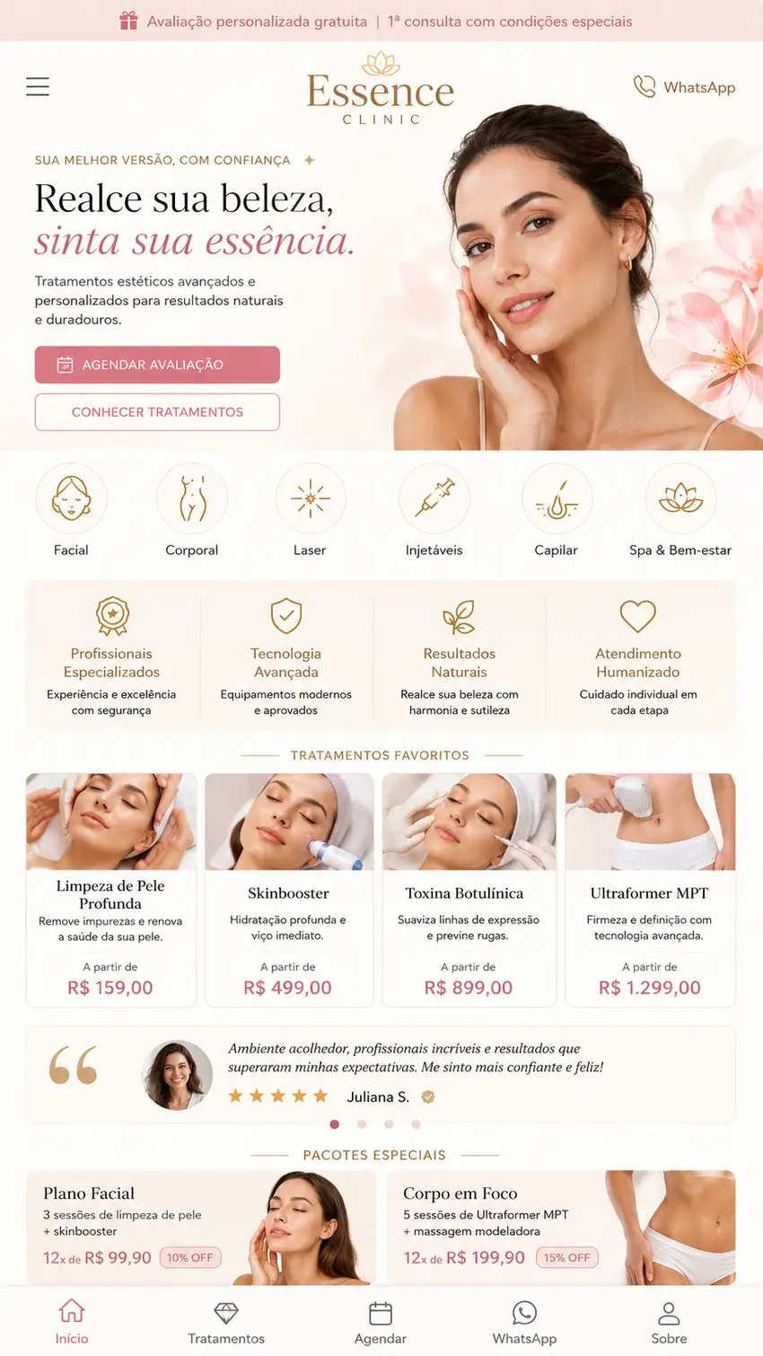 Criação de site para Clínica de Estética Avançada
