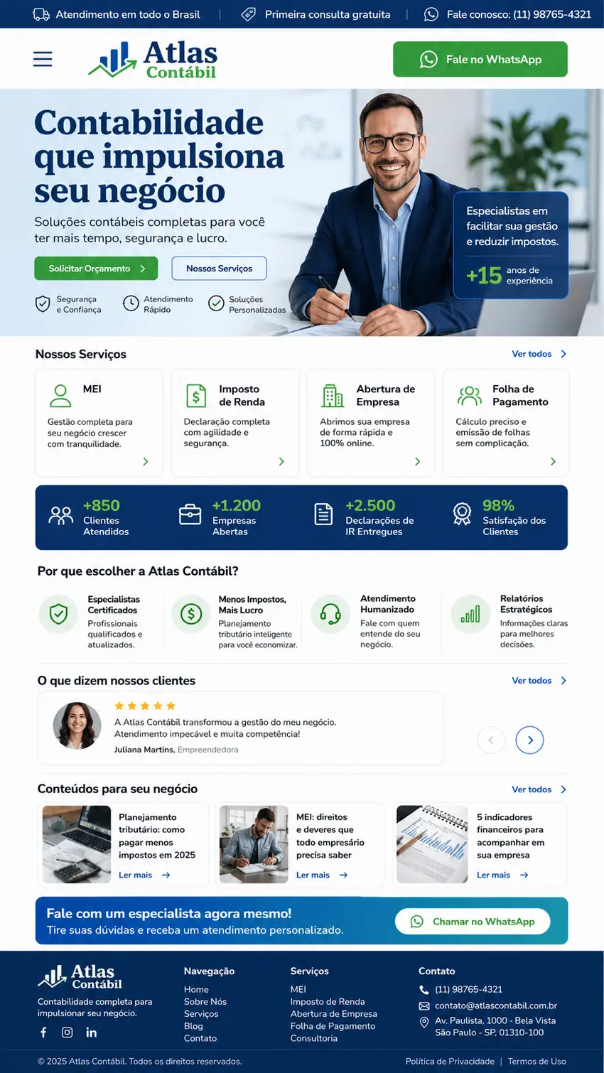 Criação de site para Escritório Contábil