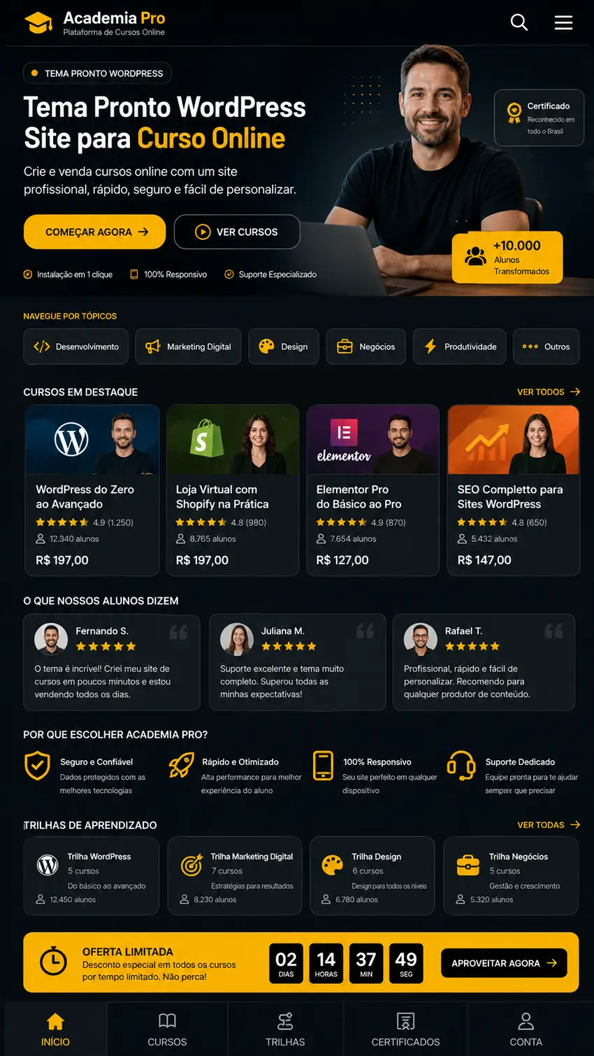 Criação de site para Curso Online