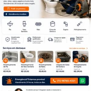 Criação de site para Desentupidora