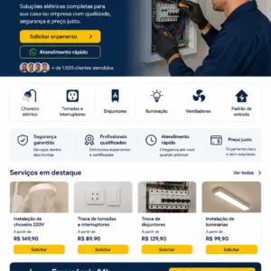 Criação de site para Eletricista