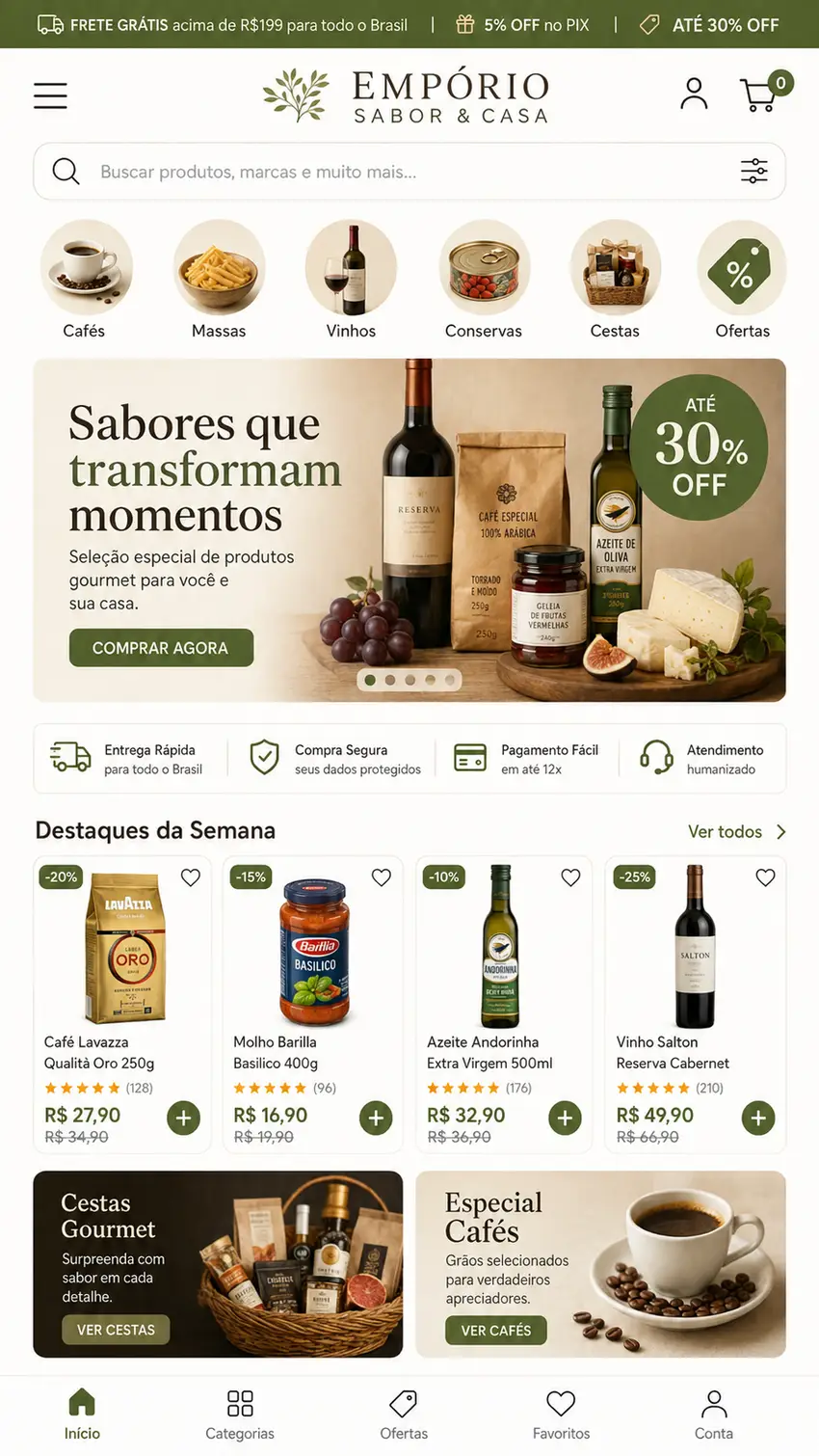 Criação de site para Empório