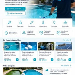 Criação de site para Limpeza e Manutenção de Piscinas