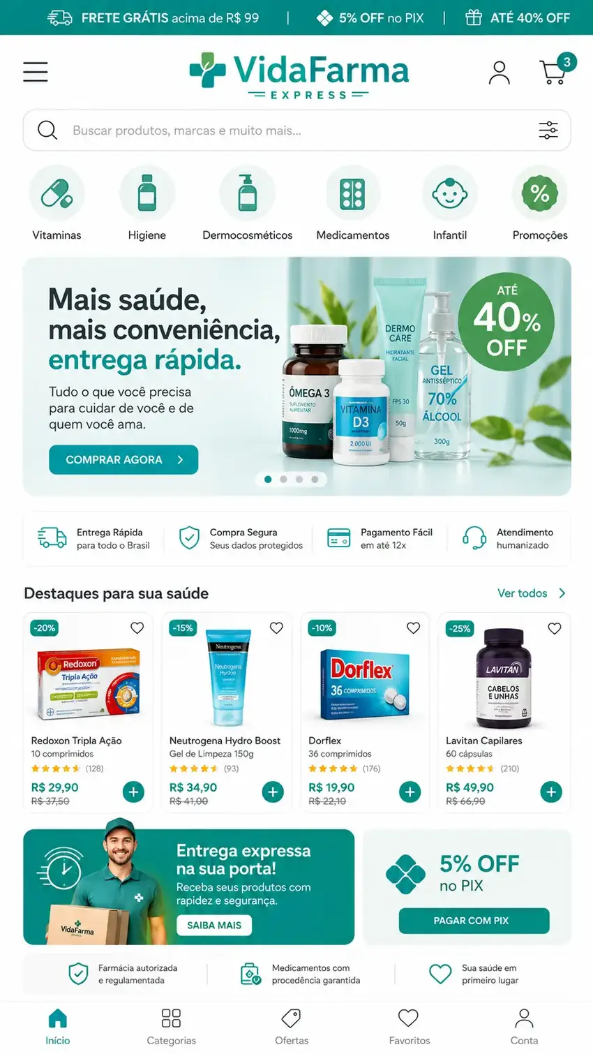 Criação de site para Farmácia Delivery