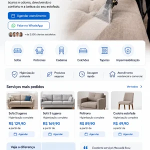 Criação de site para Higienização de Estofados