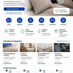 Criação de site para Impermeabilização de Estofados