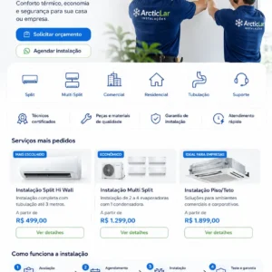 Criação de site para Instalação de Ar-condicionado