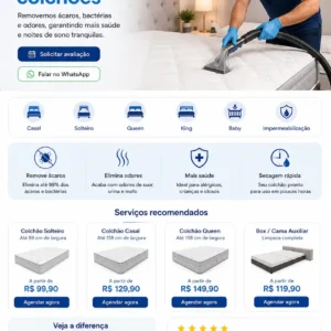 Criação de site para Limpeza de Colchão