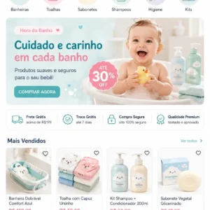 Criação de site para Loja de Banho de Bebê