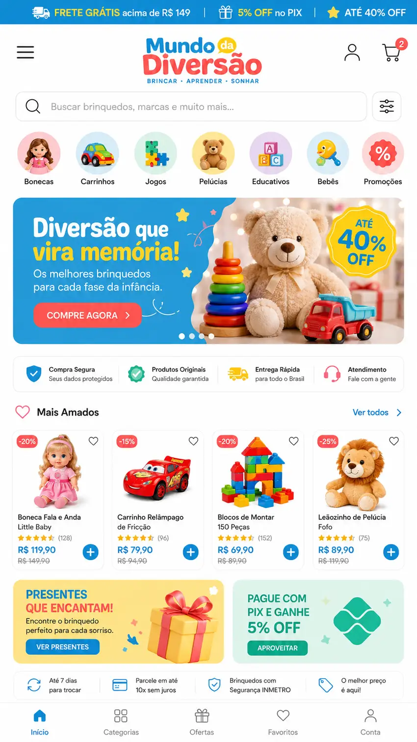 Criação de site para e-commerce de Brinquedos