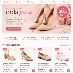 Loja de Calçados Femininos Criação de Site e Desenvolvimento de Site