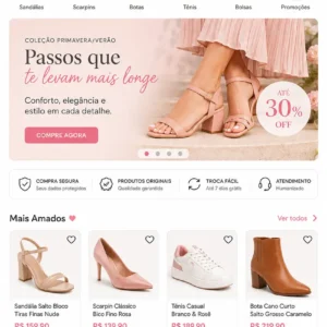 Criação de site para Loja Online de Calçados Femininos