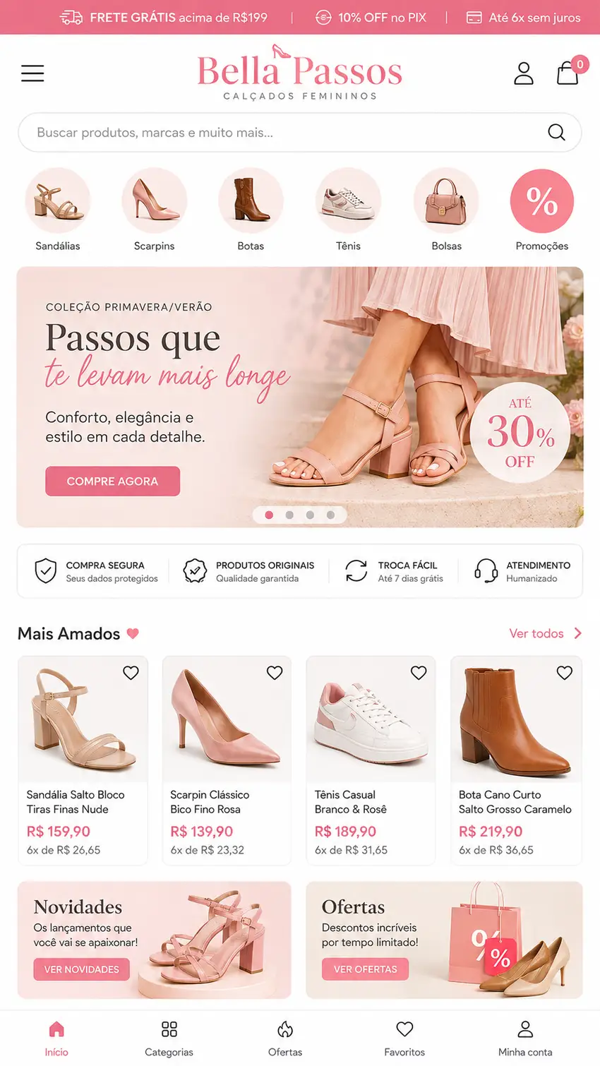 Criação de site para Loja Online de Calçados Femininos