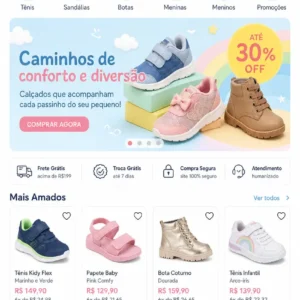 Loja de Calçados Infantis Criação de Site e Desenvolvimento de Site