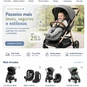 Criação de site para Loja de Carrinhos de Bebê