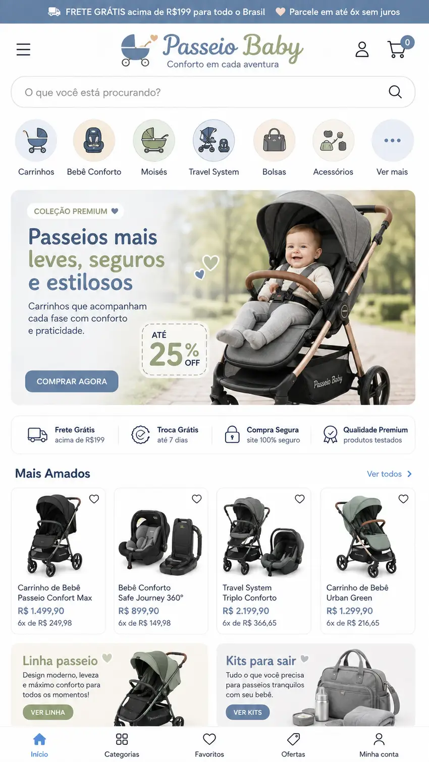 Criação de site para Loja de Carrinhos de Bebê
