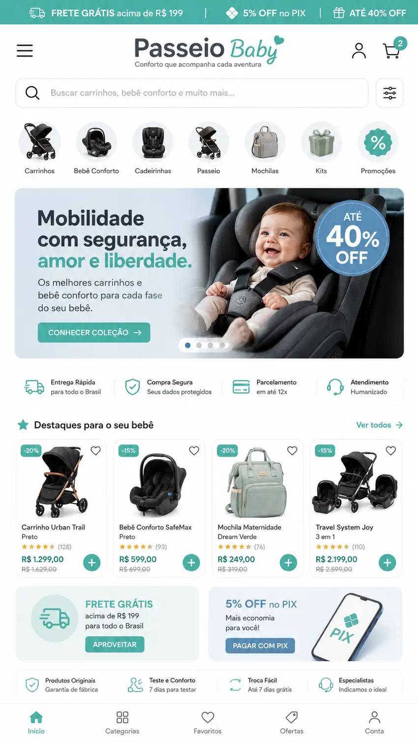 Criação de site para Loja Online de Carrinhos de Bebê