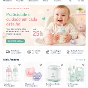 Criação de site para Loja de Chupetas e Mamadeiras