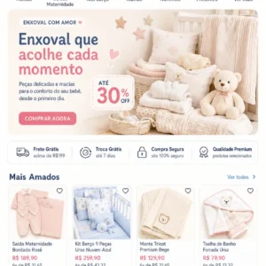 Criação de site para Loja de Enxoval de Bebê