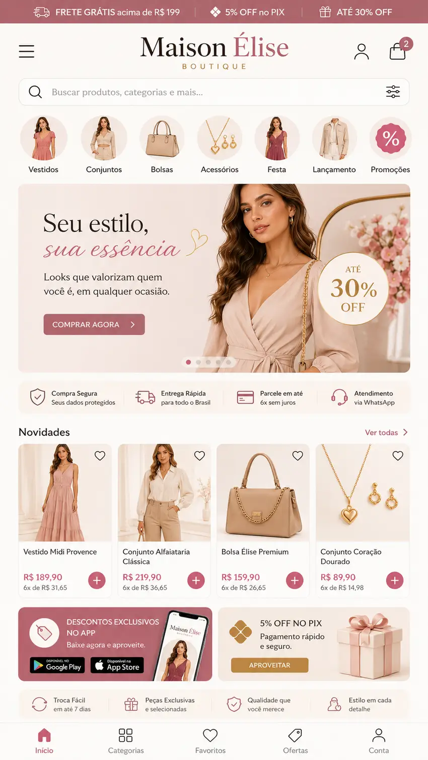 Criação de site para Loja de Moda Boutique