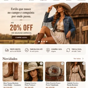 Loja de Moda Country Criação de Site e Desenvolvimento de Site
