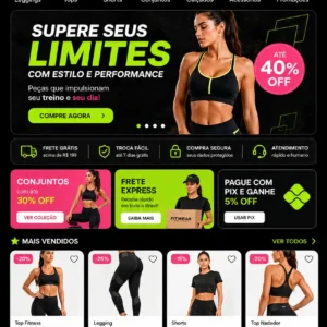 Criação de site para e-commerce de Moda Fitness