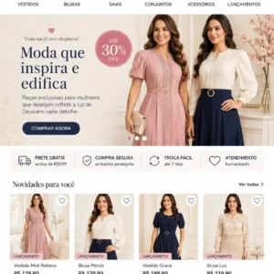 Criação de site para Loja de Moda Gospel