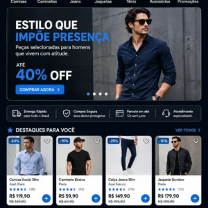 Criação de site para Loja de Roupas Masculinas