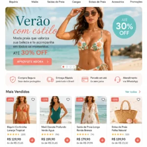 Criação de site para Loja de Biquínis e Moda Praia