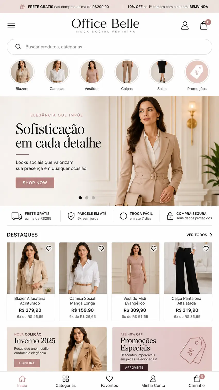 Criação de site para Loja de Moda Social Feminina
