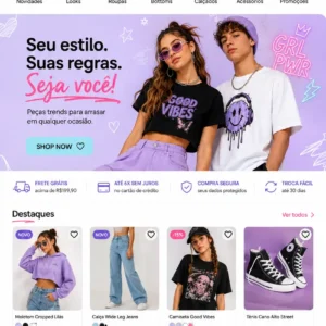 Criação de site para Loja de Moda Teen
