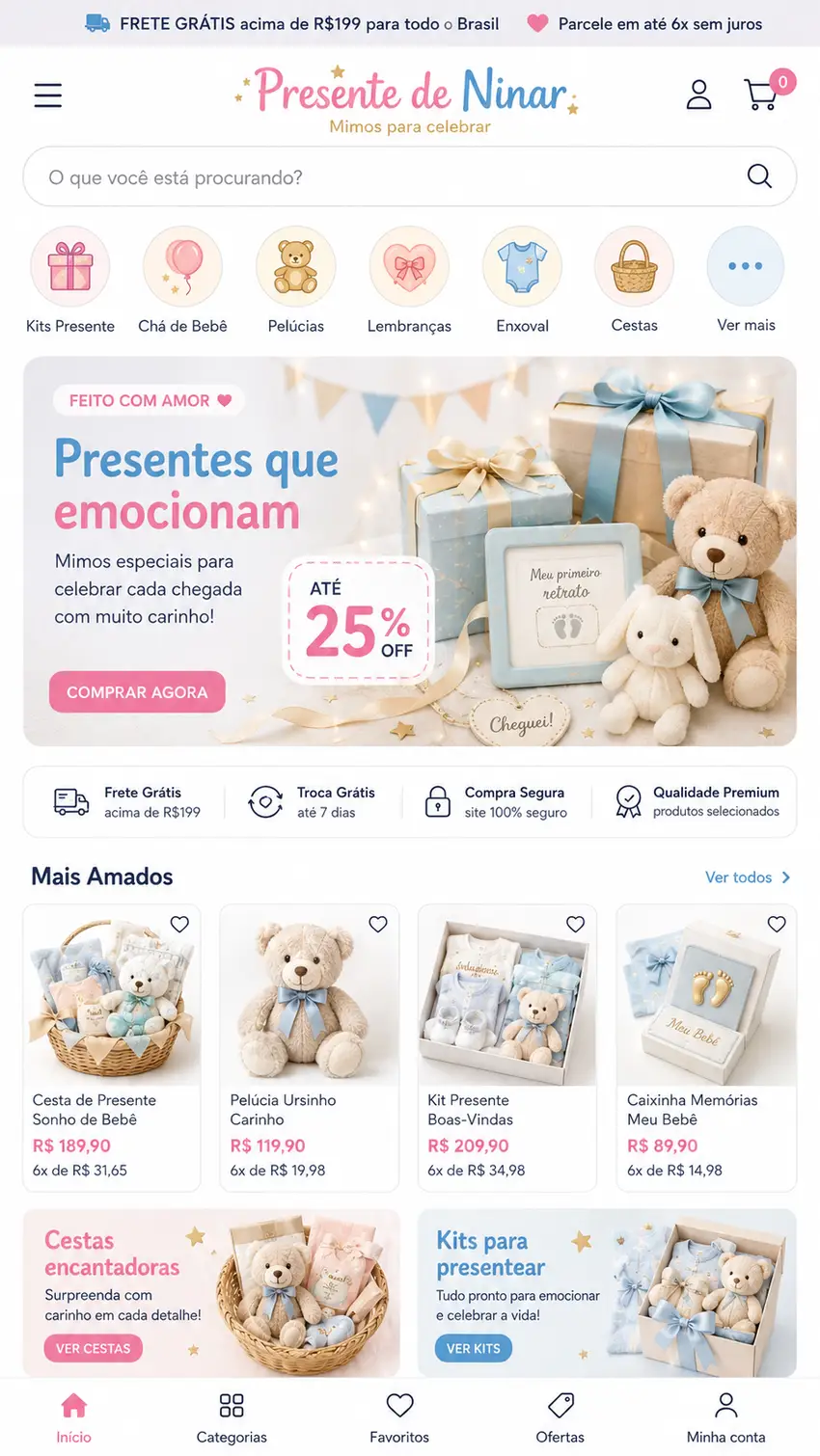 Criação de site para Loja de Presentes para Bebê