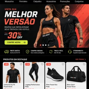 Criação de site para Loja de Roupas Esportivas