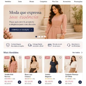 Criação de site para Loja de Roupas Evangélicas