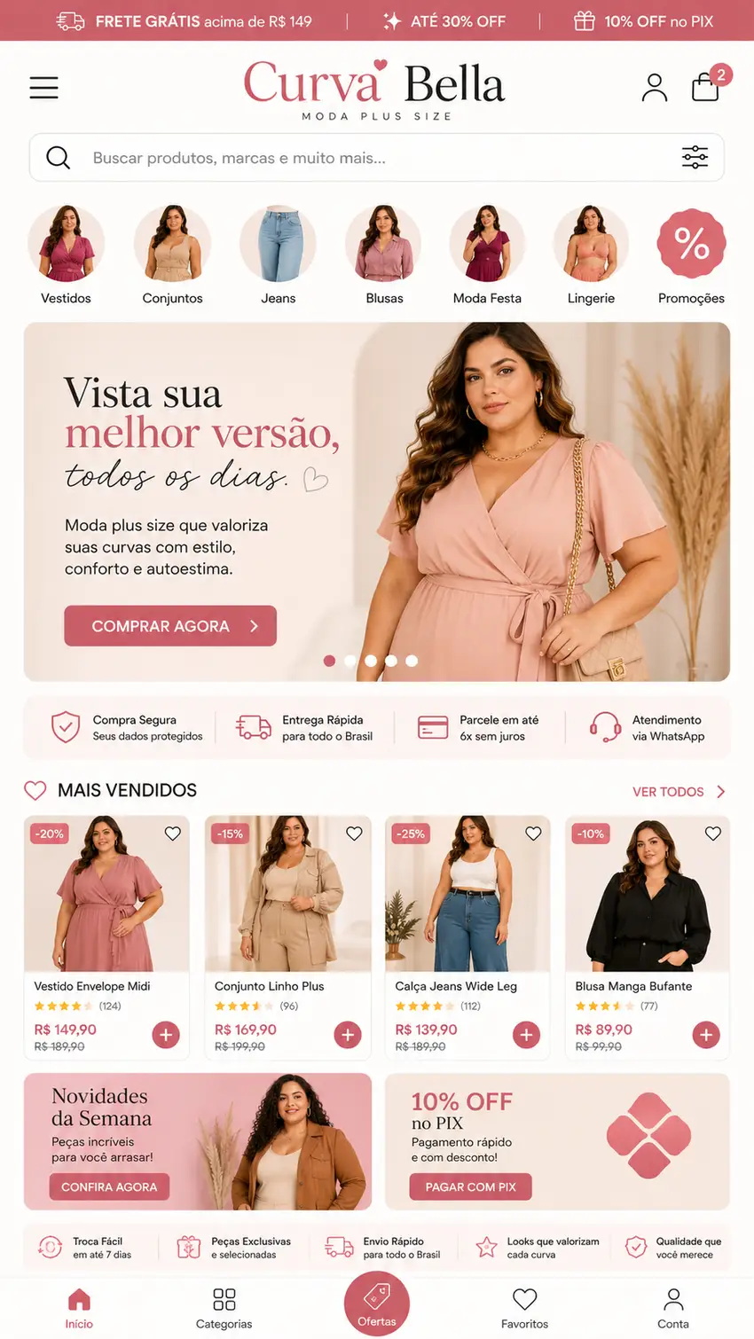 Criação de site para Loja de Roupas Plus Size