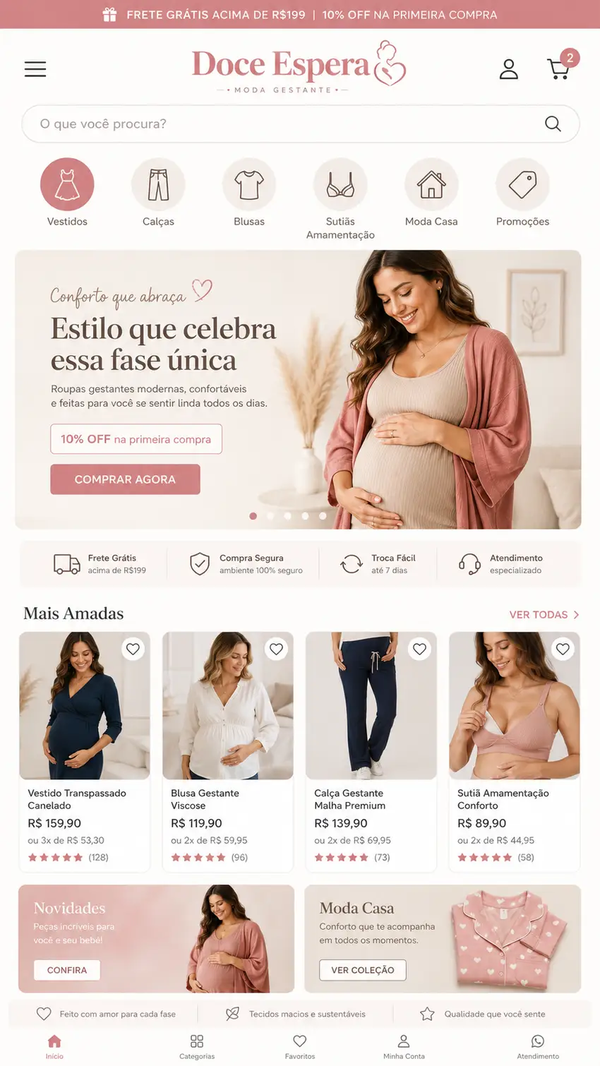 Criação de site para Loja de Roupas para Gestantes