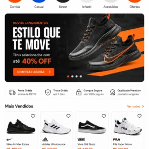 Loja De Tênis Criação de Site Profissional e Desenvolvimento de Site