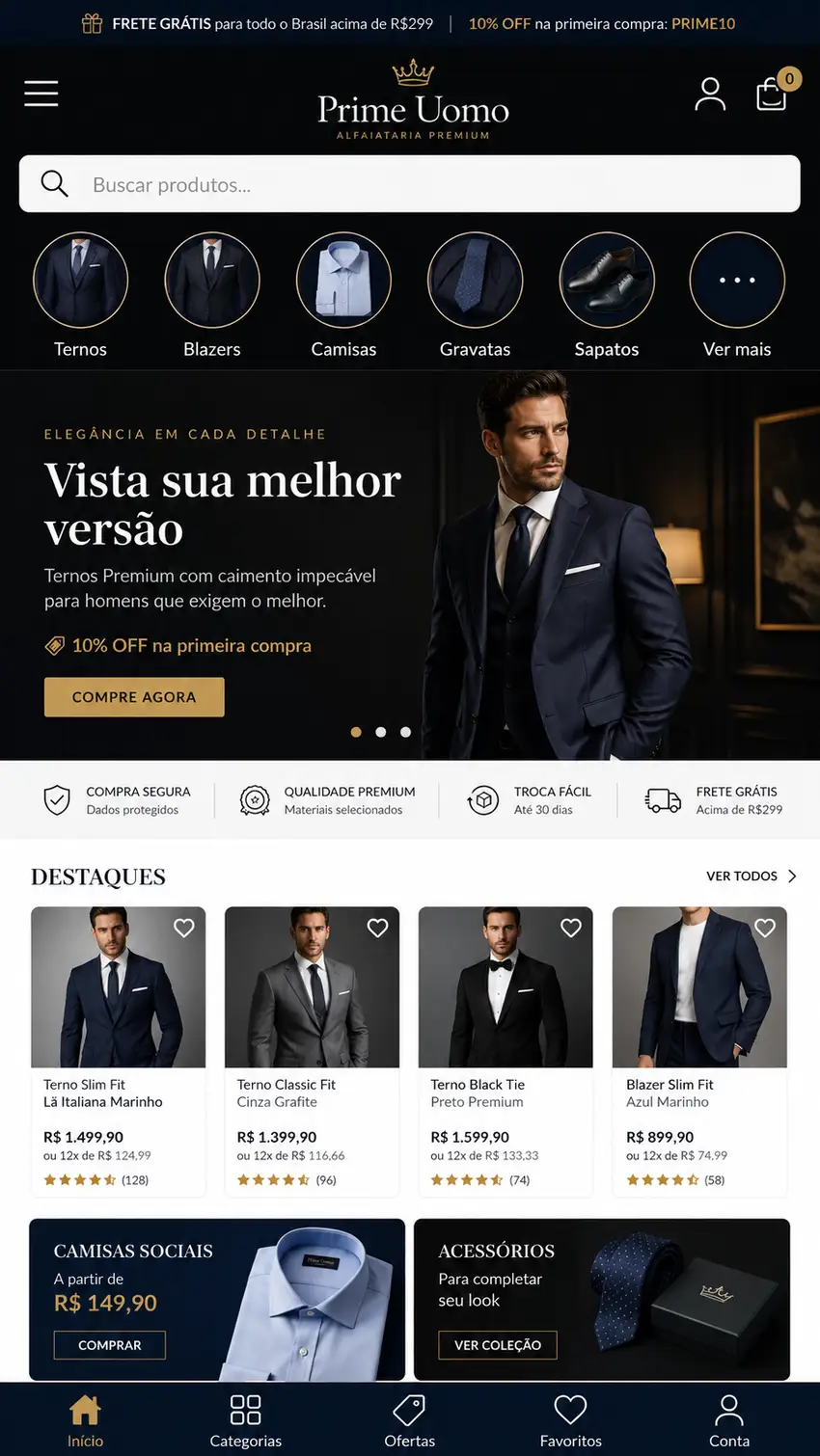 Criação de site para Loja de Ternos Masculinos