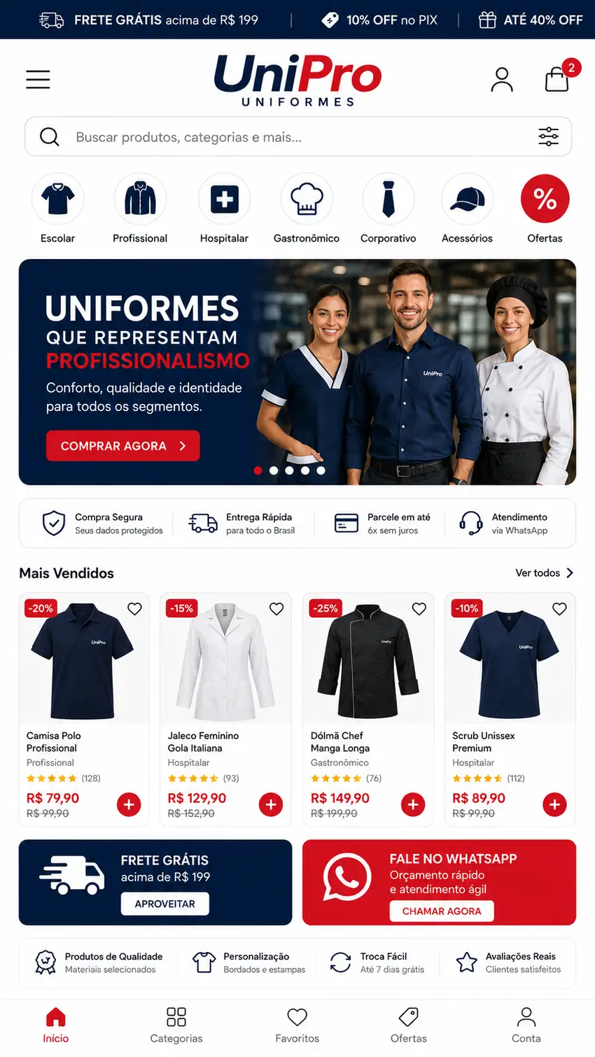 Loja de Uniformes Criação de Site e Desenvolvimento de Site