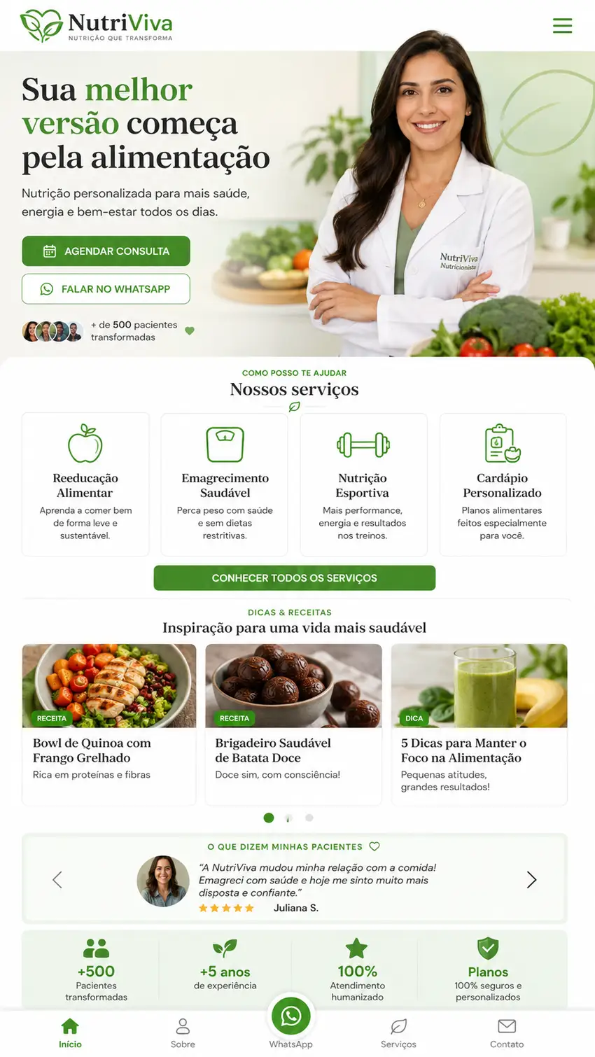 Criação de site para Nutrição Clínica