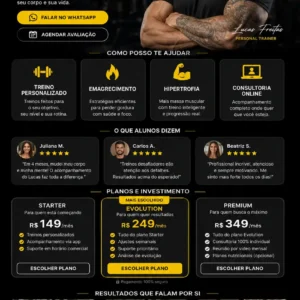 Criação de site para Personal Trainer
