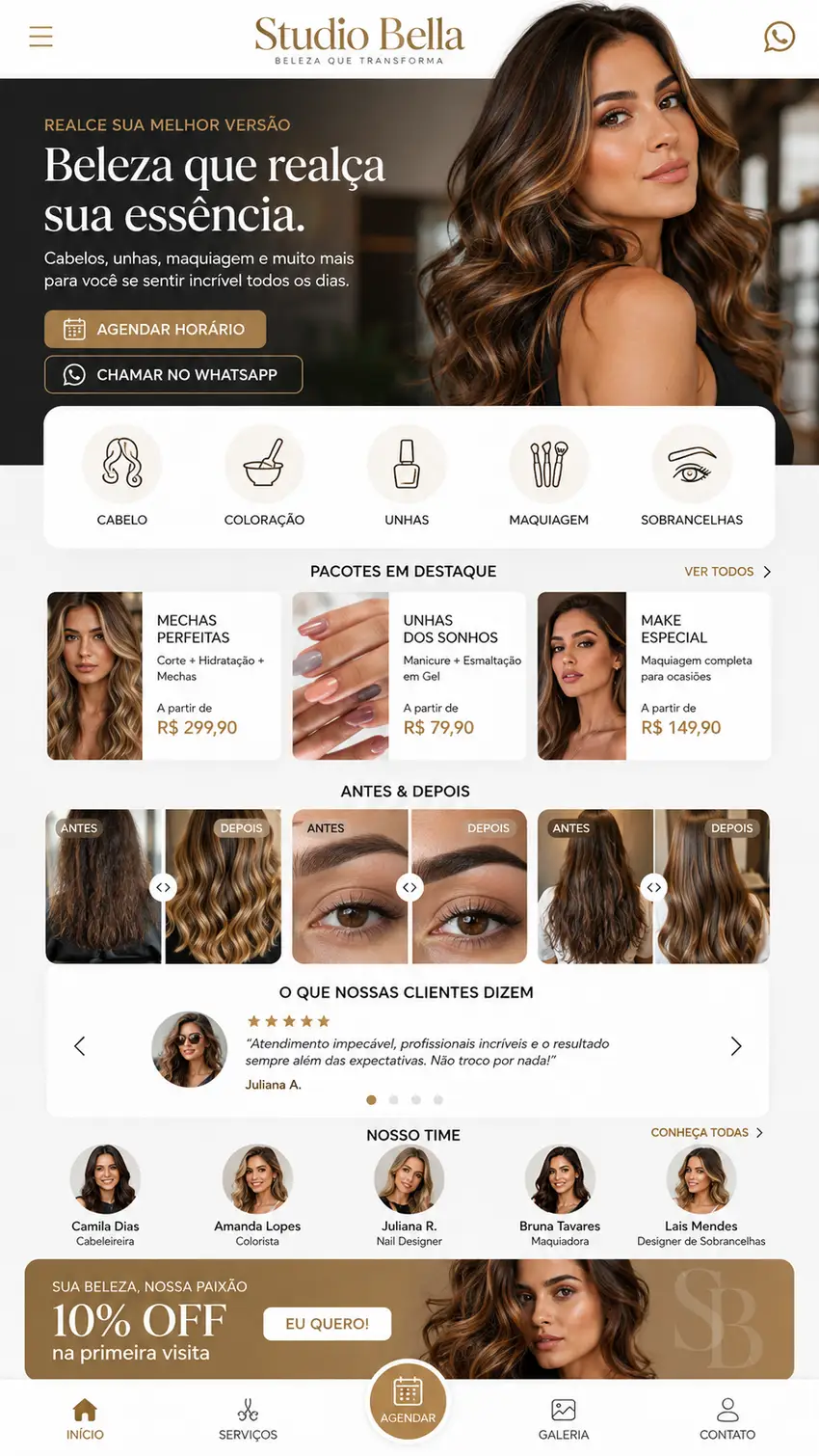 Criação de site para Espaço de Beleza