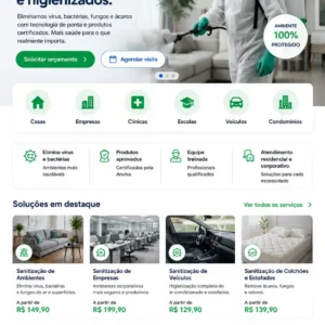 Criação de site para Sanitização de Ambientes
