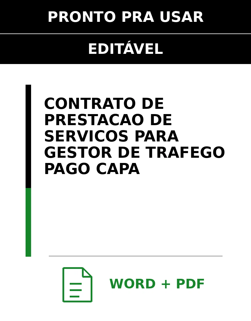 Baixar Contrato de Prestação de Serviços para Gestor De Tráfego Pago Online – Word e PDF