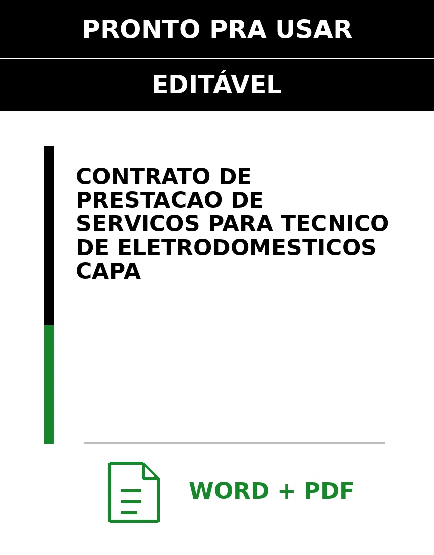 Baixar Contrato de Prestação de Serviços para Técnico De Eletrodomésticos Online – Word e PDF