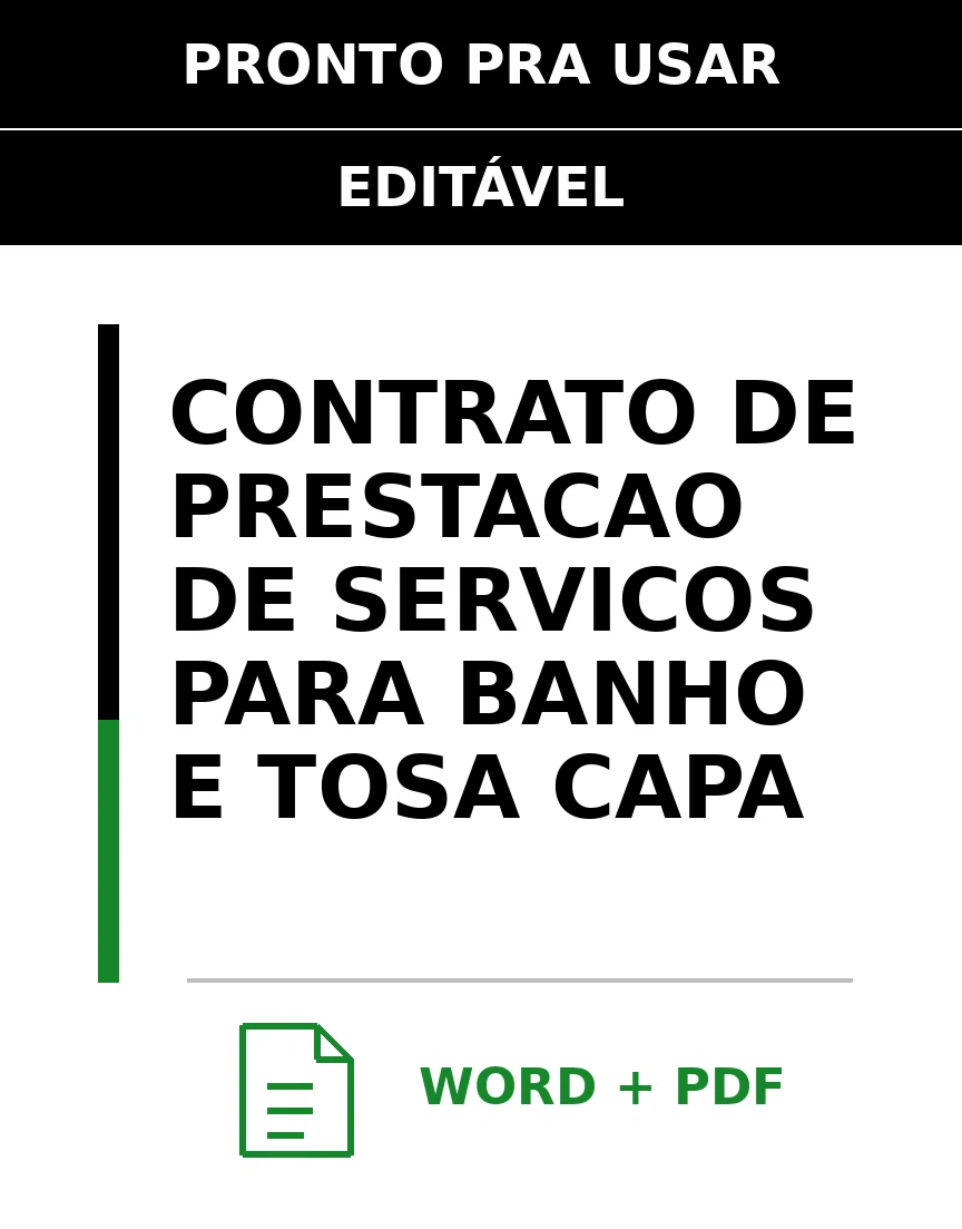 Baixar Contrato de Prestação de Serviços para Banho E Tosa Online – Word e PDF