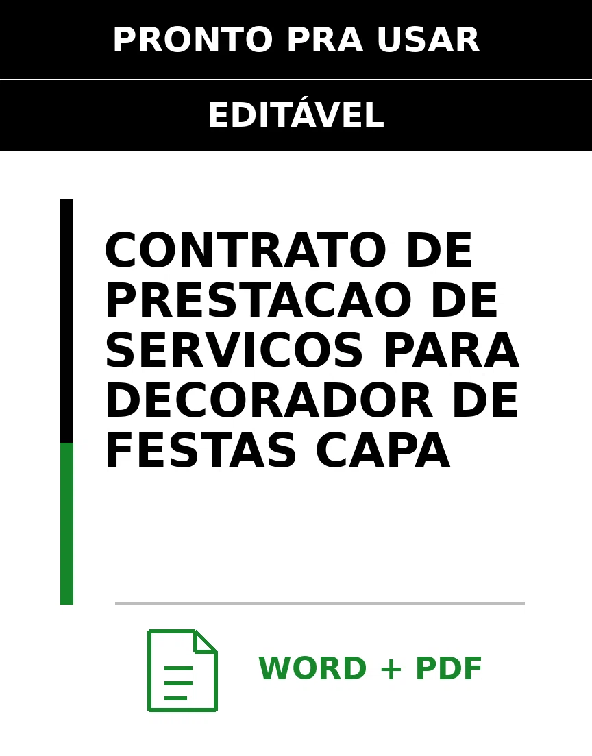 Baixar Contrato de Prestação de Serviços para Decorador De Festas Online – Word e PDF
