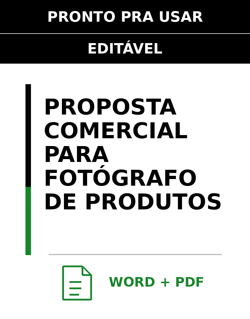 Baixar Proposta Comercial para Fotógrafo De Produtos Online – Word e PDF