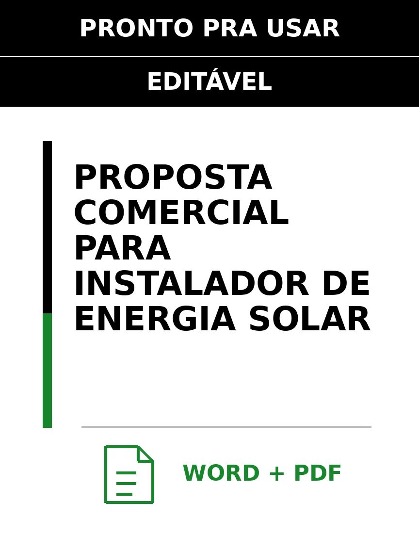 Baixar Proposta Comercial para Instalador De Energia Solar Online – Word e PDF